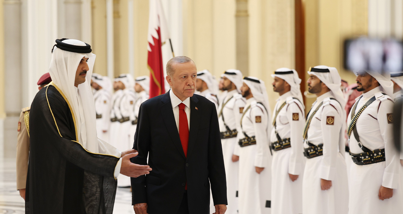 Cumhurbaşkanı Erdoğan Katar da resmi törenle karşılandı