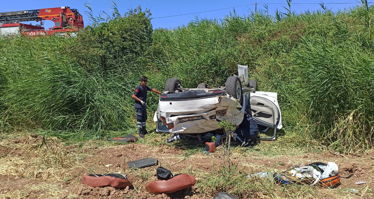 Adıyaman da otomobil takla attı 1 ölü 2 yaralı